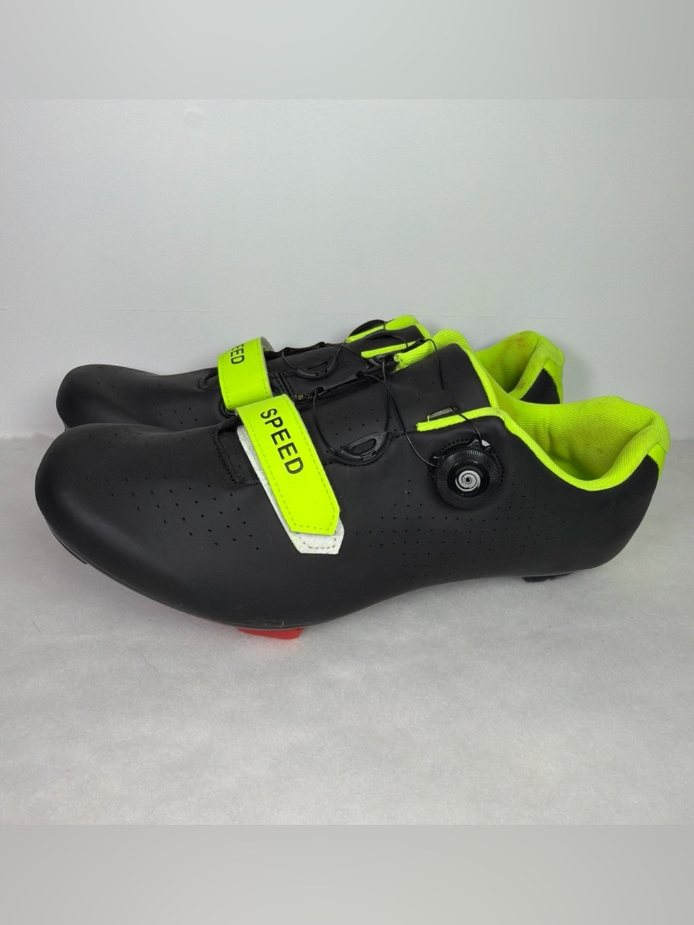 Speed Microtex Cycling Bike Shoes Black Green Size 47EU 12US